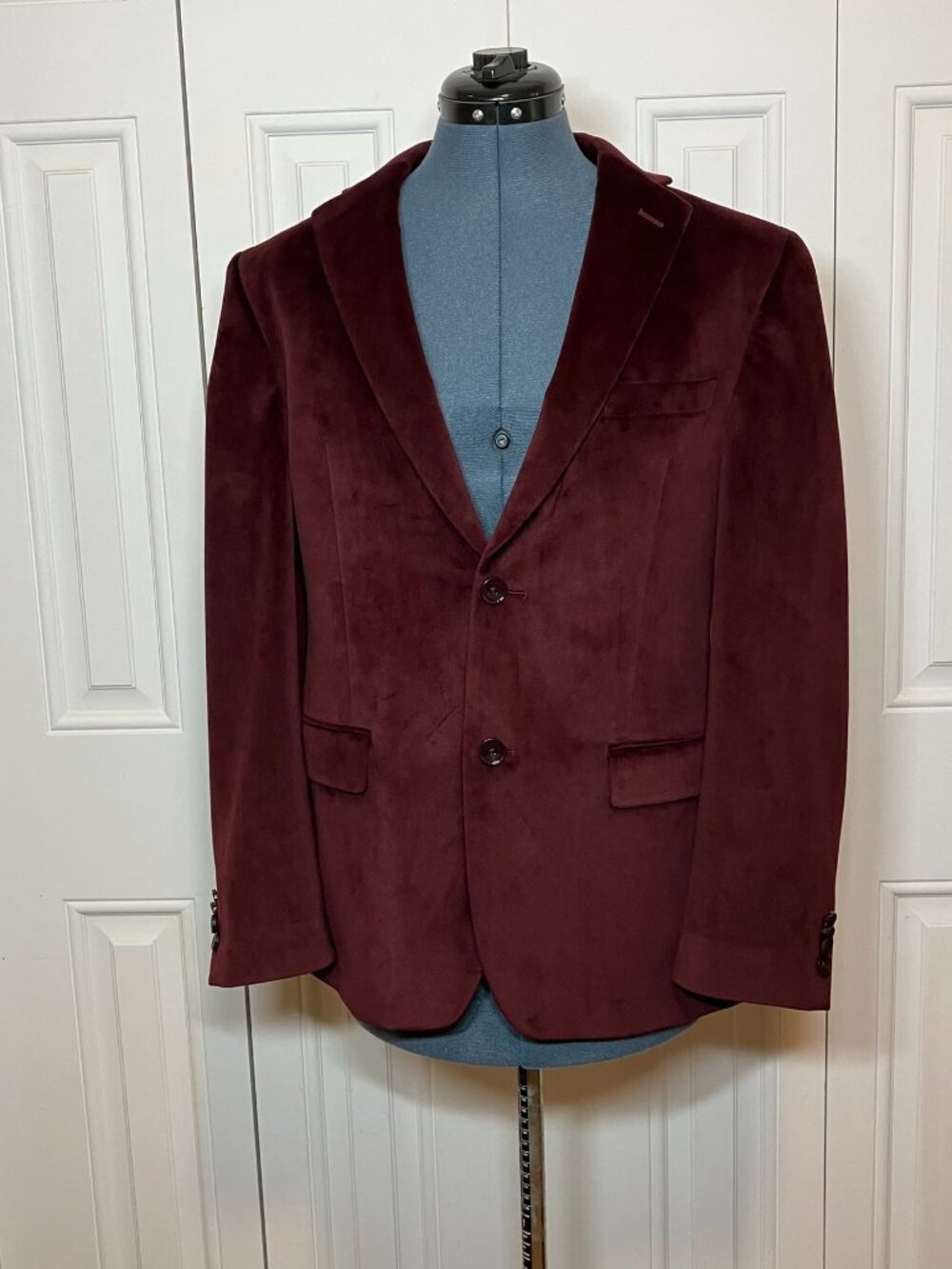 Alfani Slim Fit Burgundy Velvet Suit Jacket Size 38S